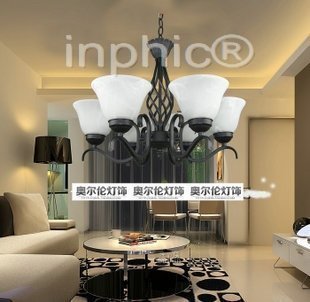 INPHIC-燈飾燈具 歐式簡約鐵藝復古吊燈 客廳燈餐廳臥室燈 6頭吊燈