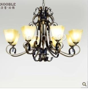 INPHIC-美式簡約鐵藝燈具歐式燈八頭大吊燈 客廳吊燈臥室燈樓梯燈