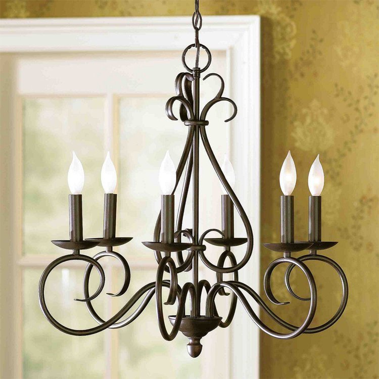 INPHIC-美式鄉村吊燈6頭客廳燈簡約歐式田園鐵藝燈具臥室餐廳燈飾