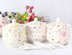 INPHIC-優質 瓷 廚房用品調味盒鹽罐帶蓋湯匙 田園風格家居陶瓷調味罐