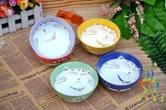 INPHIC-日式餐具米飯碗 4.25吋景德鎮手繪陶瓷碗 卡通碗 五彩碗