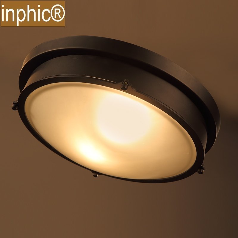 INPHIC-簡約美式鄉村玻璃吸頂燈玄關過道臥室陽臺北歐吸頂燈