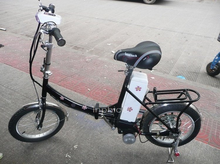 INPHIC-升級款350w折疊電動自行車16吋輪胎(黑色款)電動車 電瓶車