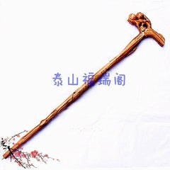 INPHIC-宗教 壽桃 開光桃木拐杖 拐棍 老人禮品 助行器 避邪保平安 送墊