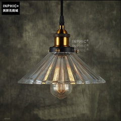 INPHIC-北歐美式 臥室床頭loft復古酒吧臺 特色工業簡約創意波浪玻璃吊燈