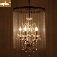 INPHIC-美式復古水晶吊燈創意臥室溫馨吊燈服裝店臥室餐咖啡廳酒吧臺吊燈 4頭35cm