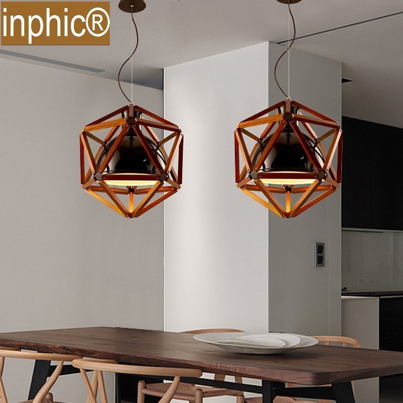INPHIC-北歐木藝吊燈餐廳書房創意工作室咖啡館個性臥室藝術吧臺簡約吊燈