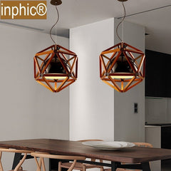 INPHIC-北歐木藝吊燈餐廳書房創意工作室咖啡館個性臥室藝術吧臺簡約吊燈