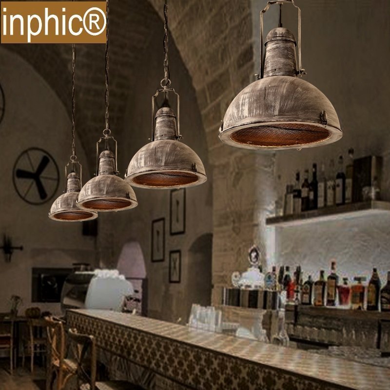 INPHIC-工業鐵藝吊燈復古設計創意個性餐廳客廳酒吧loft燈具