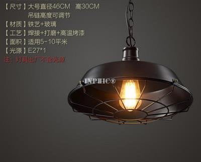 INPHIC-美式loft復古工業風吊燈咖啡館餐廳酒吧鐵藝仿古鍋蓋單頭臥室燈具 14