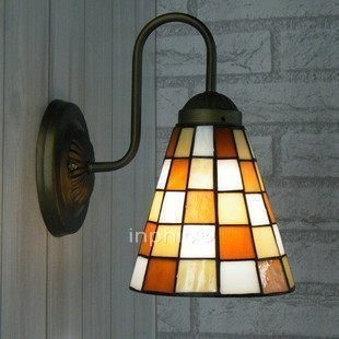 INPHIC-蒂凡尼壁燈 茶色地中海壁燈簡約燈 走廊彩色玻璃燈