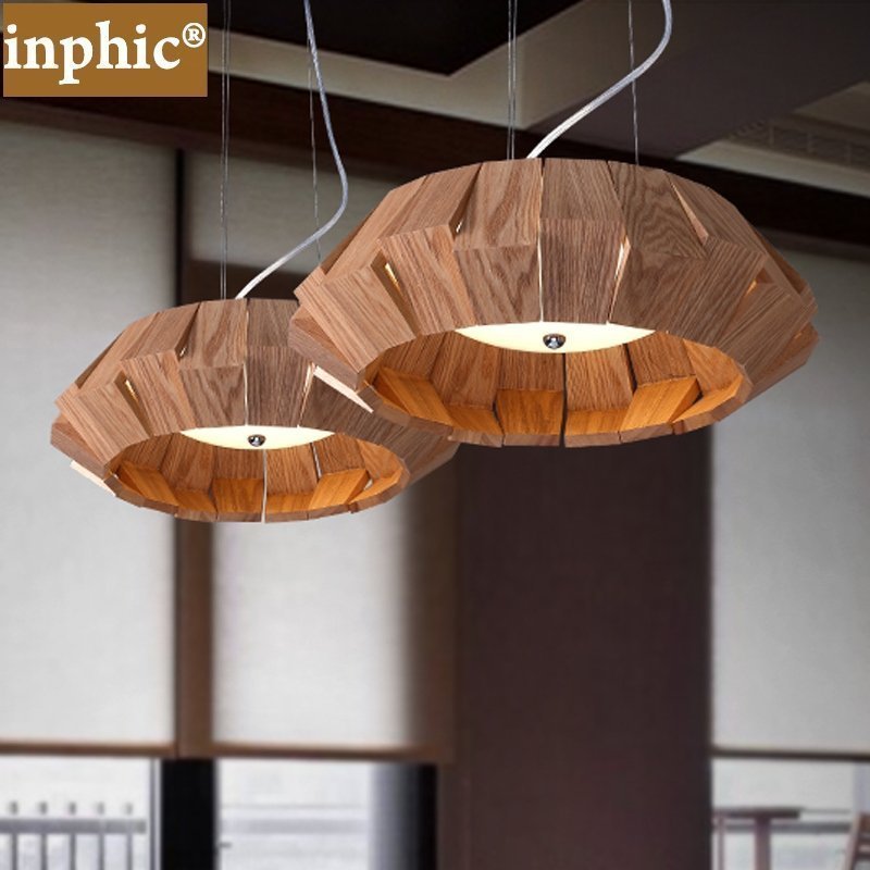 INPHIC-北歐現代時尚藝術餐廳吊燈創意個性臥室燈實木頭客廳書房吊燈圓形 小款