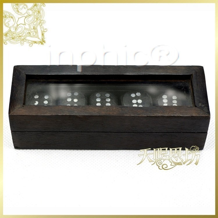 INPHIC-手工鑲嵌精品木盒木製骰子骰子色子夜店骰子KTV用品