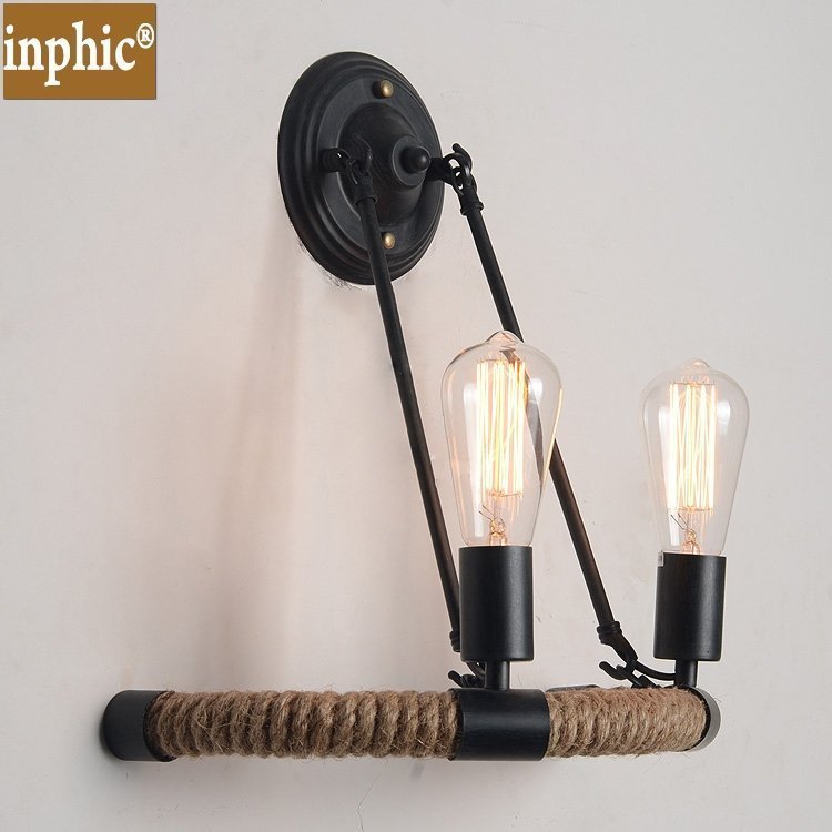 INPHIC-美式麻繩壁燈 PUB酒吧餐廳咖啡廳過道玄關裝飾壁燈創意個性壁燈