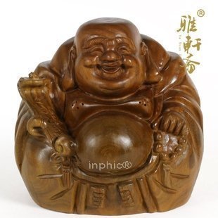 INPHIC-佛像 綠檀一團和氣彌勒佛像 20紅木工藝品木雕家居擺飾 新款
