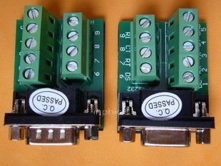 INPHIC-連接器轉換為銅環保端子，適合調試用，DB9公(母)頭轉端子排