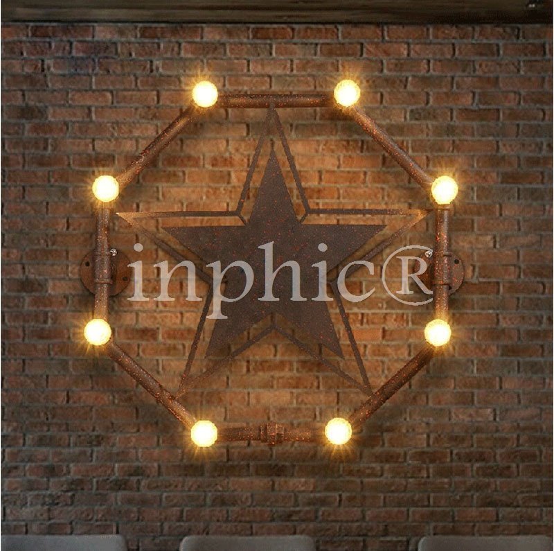 INPHIC-工業風仿古鐵藝壁燈美式復古酒吧咖啡廳壁燈 客廳餐廳水管壁燈具