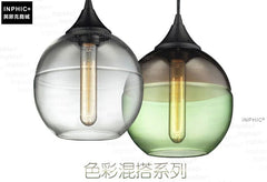 INPHIC-北歐簡約玻璃罩復古酒吧臺餐廳燈具單頭咖啡廳金魚缸吊燈