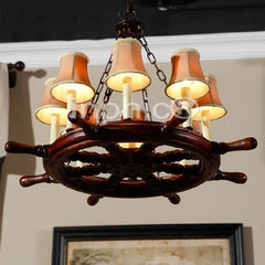 INPHIC-美式鄉村藝術方向盤複古客廳餐廳書房工程會所吊燈