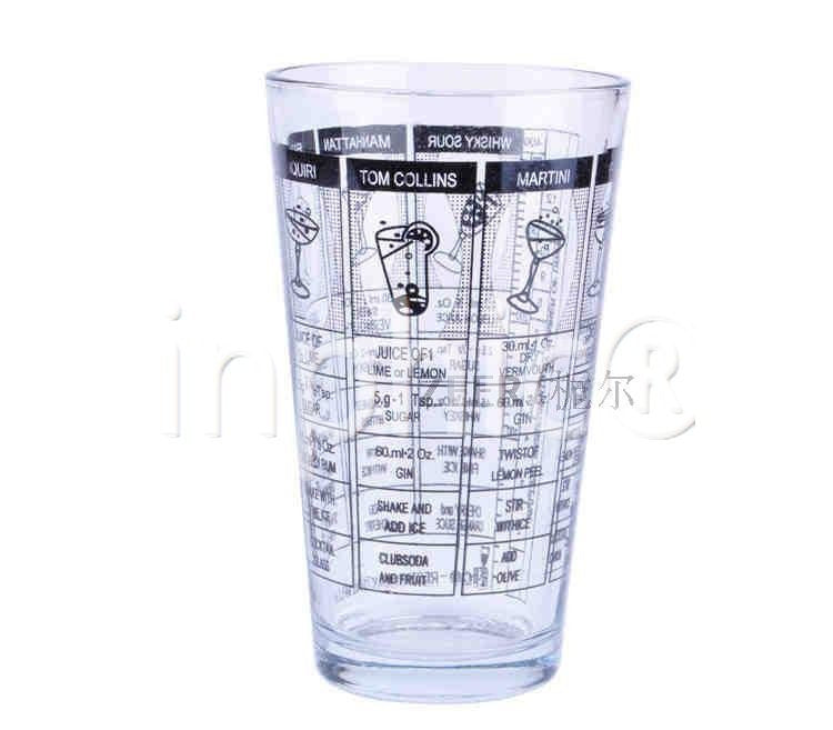 INPHIC-玻璃帶刻度波士頓調酒壺對口杯 調酒雪克杯玻璃刻度杯 花式調酒杯