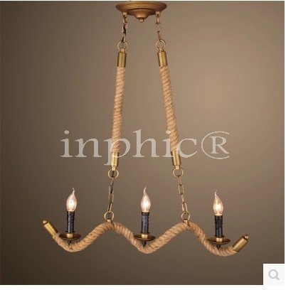 INPHIC-北歐藝術簡約咖啡廳酒吧服裝店燈具美式復古餐廳三頭麻繩吊燈 三頭麻繩吊燈