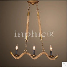 INPHIC-北歐藝術簡約咖啡廳酒吧服裝店燈具美式復古餐廳三頭麻繩吊燈 三頭麻繩吊燈