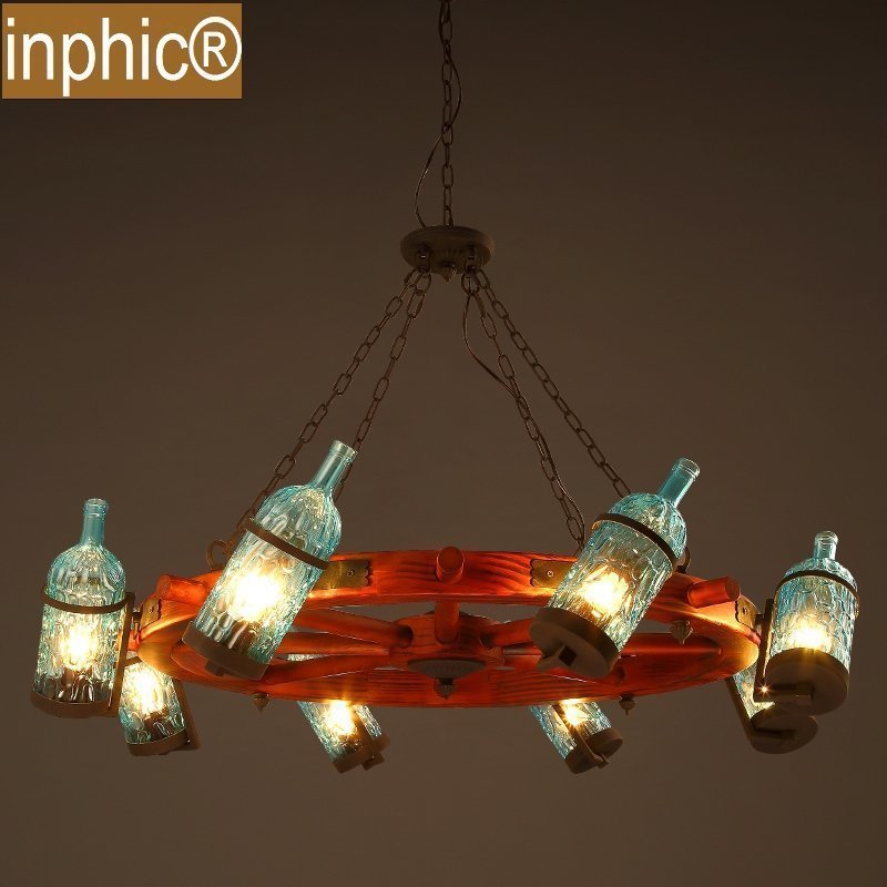 INPHIC-北歐簡約玻璃吊燈酒吧創意咖啡廳客廳復古餐廳吧臺彩色酒瓶吊燈