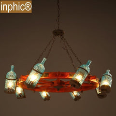 INPHIC-北歐簡約玻璃吊燈酒吧創意咖啡廳客廳復古餐廳吧臺彩色酒瓶吊燈