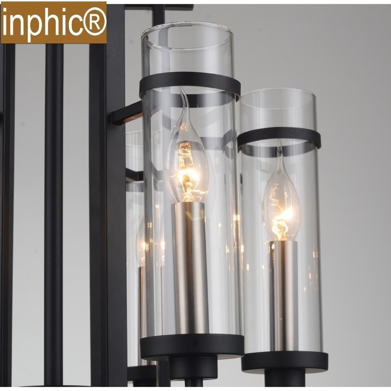 INPHIC-RH Loft2 餐廳美式工業風後現代 六筒清光玻璃吊燈