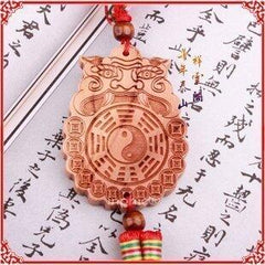 INPHIC-宗教 開光獸頭桃木鏡掛件小型化解衛生間煞氣汙口煞效力超強