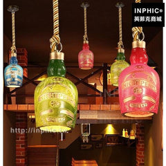 INPHIC-咖啡廳復古麻繩酒瓶藝術酒吧吧臺餐廳吊燈工業-12款酒瓶紅色