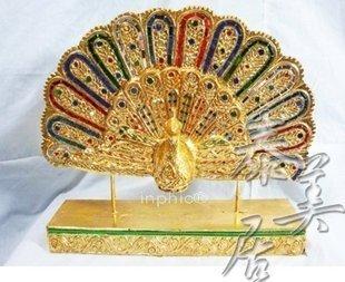 INPHIC-東南亞家居飾品 泰式工藝品 木雕擺飾 家居擺設孔雀開屏B款