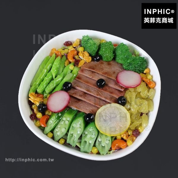 INPHIC-食品模型仿真牛肉沙拉模型裝飾訂製擺設餐廳仿真食物