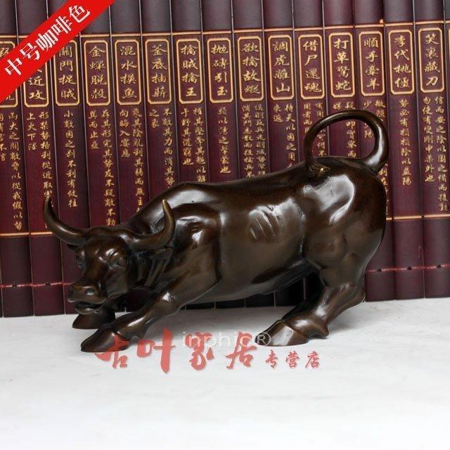INPHIC-促銷華爾街銅牛擺件中款華爾街牛仿古家居裝飾工藝品擺件