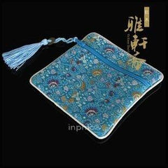 INPHIC-藍色拉鏈錦袋 佛珠配套用錦袋 珠寶 手串手鏈 佛珠袋
