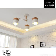 INPHIC-北歐實木燈具原木書房田園木藝吸頂燈LED燈條客廳-3燈