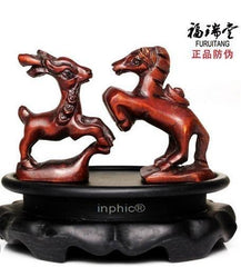 INPHIC-開光祿馬賜福擺件家居裝飾擺件生肖屬虎人保平安開運吉祥物(一對帶底座)