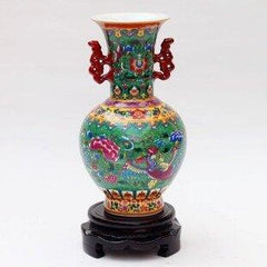 INPHIC-ZF-D007 景德鎮 陶瓷 琺瑯粉彩枝上鳳帶耳陶瓷花瓶 工藝擺飾 裝飾