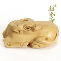 INPHIC-開運 精美手把件 2吋黃楊木雕生肖擺飾 生肖牛 風水小把件