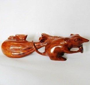 INPHIC-紅木工藝品 木雕擺飾 生肖老鼠 金鼠送寶拉袋鼠招財