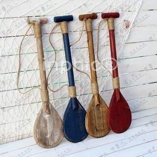 INPHIC-一套四個木質槳片 裝飾槳 地中海風槳 道具擺設 櫥窗裝飾