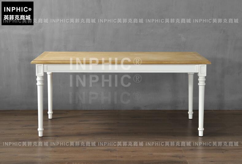 INPHIC-歐式現代簡約木質餐桌 可延伸白西餐桌6人位長方桌
