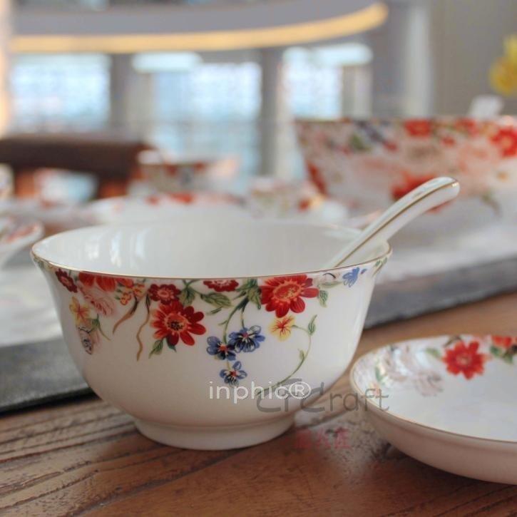 INPHIC-陶瓷餐具套件隆達28頭夢巴黎骨瓷套裝餐具