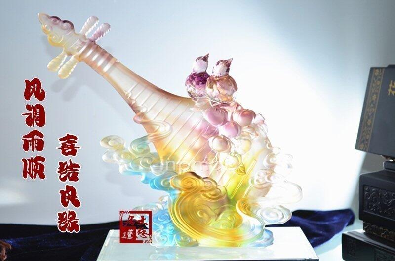 INPHIC-琉璃開光擺件 原裝家庭禮品平安吉祥風調雨順喜結良緣喜鵲