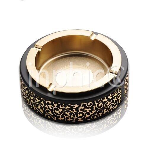 INPHIC-歐式煙灰菸灰缸大圓金色花邊煙灰菸灰缸 高檔創意酒吧煙缸家居酒店用