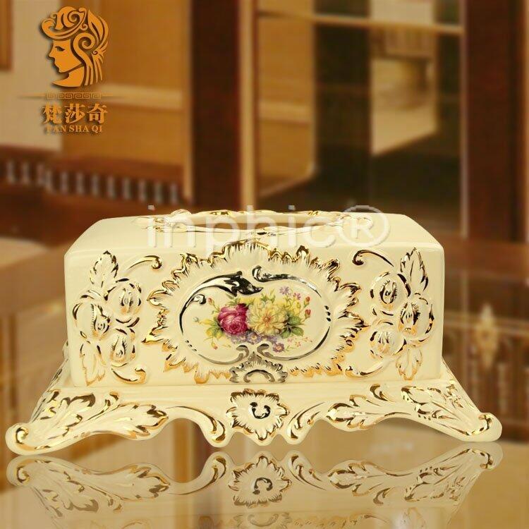 INPHIC-人氣歐式陶瓷紙巾盒 奢華家居飾品田園抽紙盒擺飾