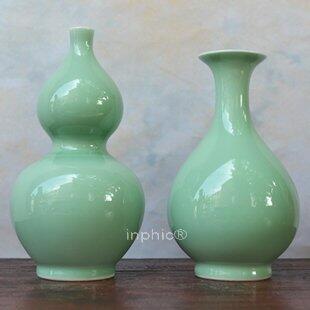 INPHIC-景德鎮顏色釉陶瓷花瓶 豆青色擺飾 歐式軟裝飾品擺設 葫蘆瓶