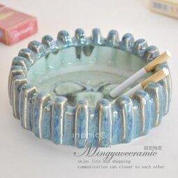 INPHIC-景德鎮陶瓷 全手工捏造 創意個性煙灰菸灰缸 藍色系 藍色的海洋 懷舊