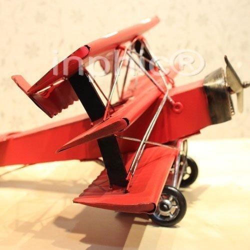 INPHIC-二戰復古鐵藝三翼飛機模型 潮流複古工藝擺飾