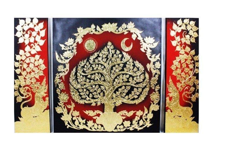 INPHIC-東南亞 家居飾品 泰國風格 掛飾 金箔畫 菩提樹三件套